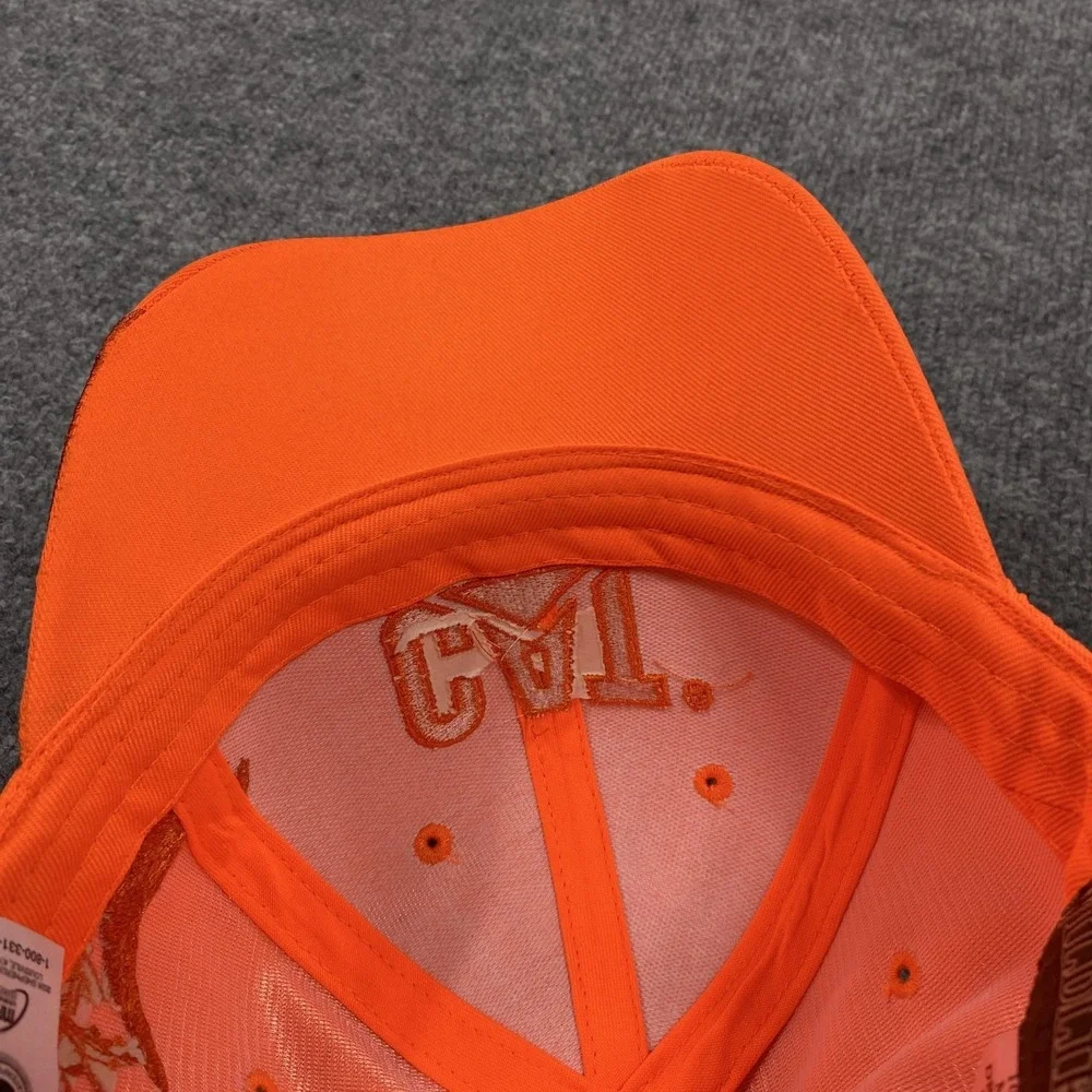 CAT Hat Cap Strap Back Mens One Size Orange Hunting Embroidered Pheasant